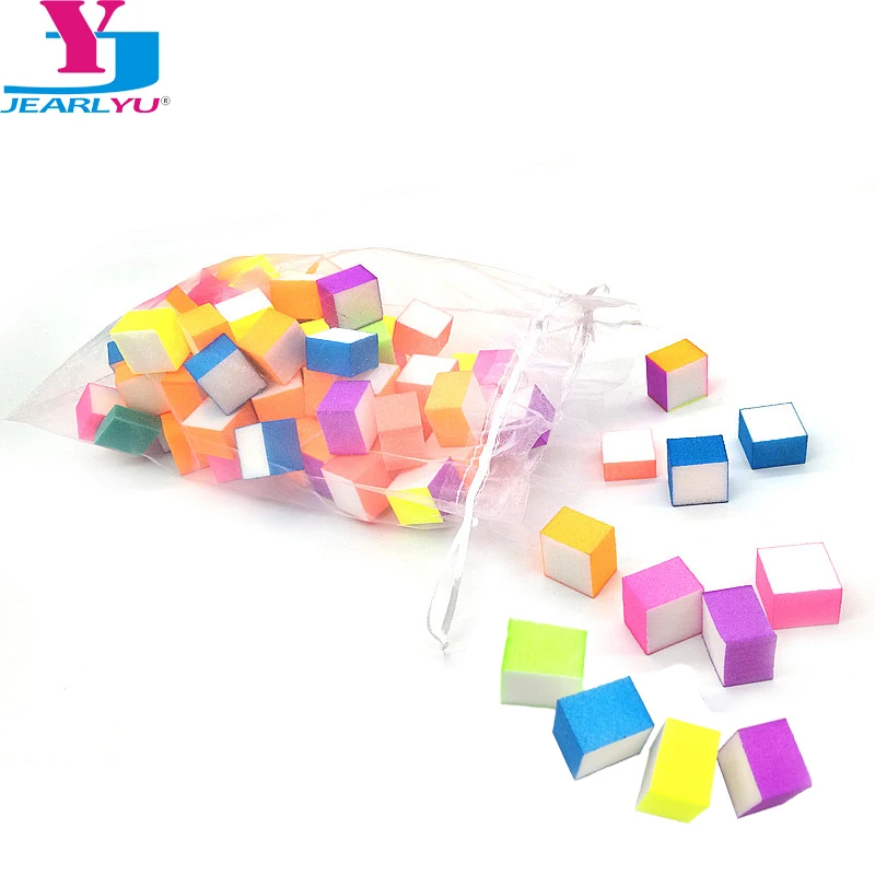 

100 Pcs/lot Colorful Nail File Buffers Fluorescent Mini Sponge Sanding Nails Files Acrylic Nail Kit Irregular Size Buffer Block