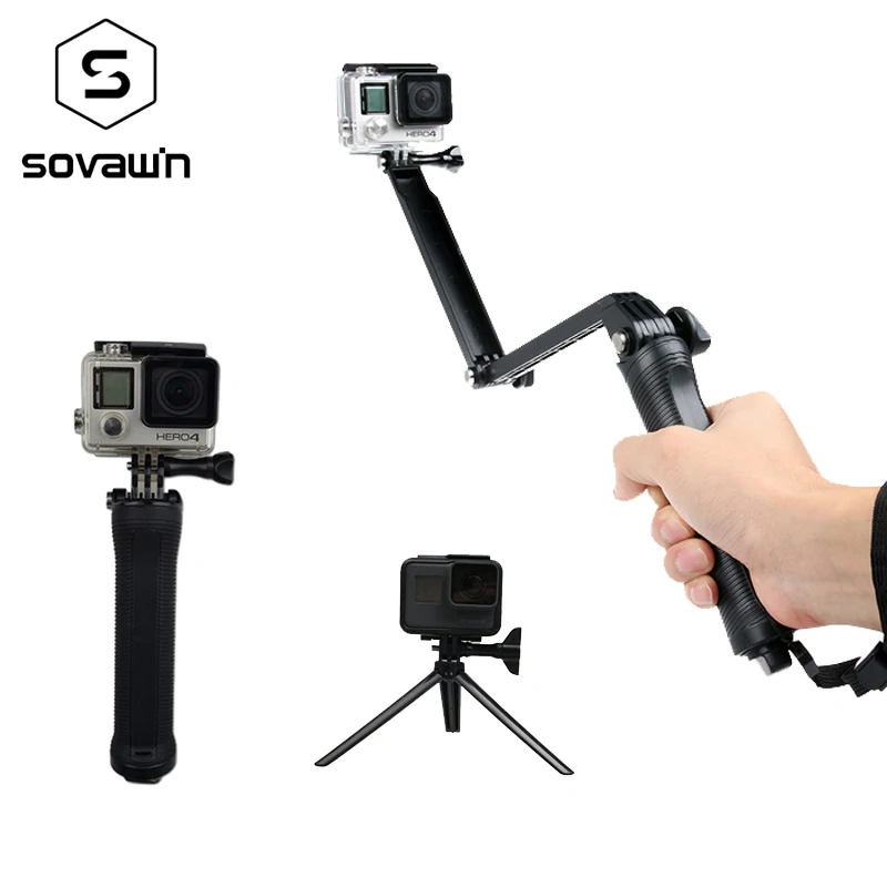 Экшн видеокамеры pau de селфи камеры палка gopro водонепроницаемые палки go pro для hero 3 4