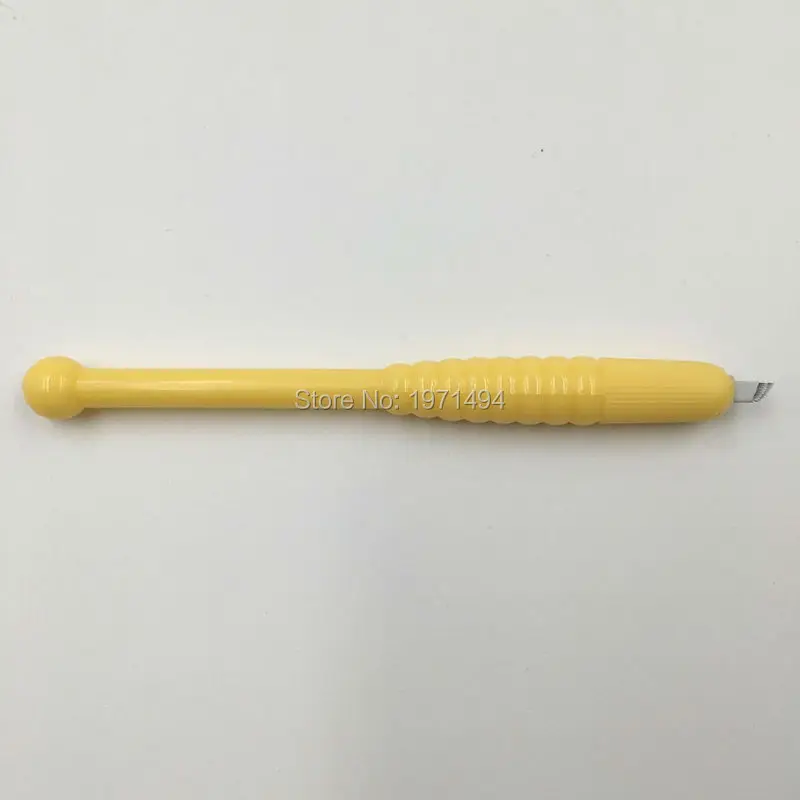 Новейшие 50 шт Одноразовые желтые перманентные макияж бровей ручки для