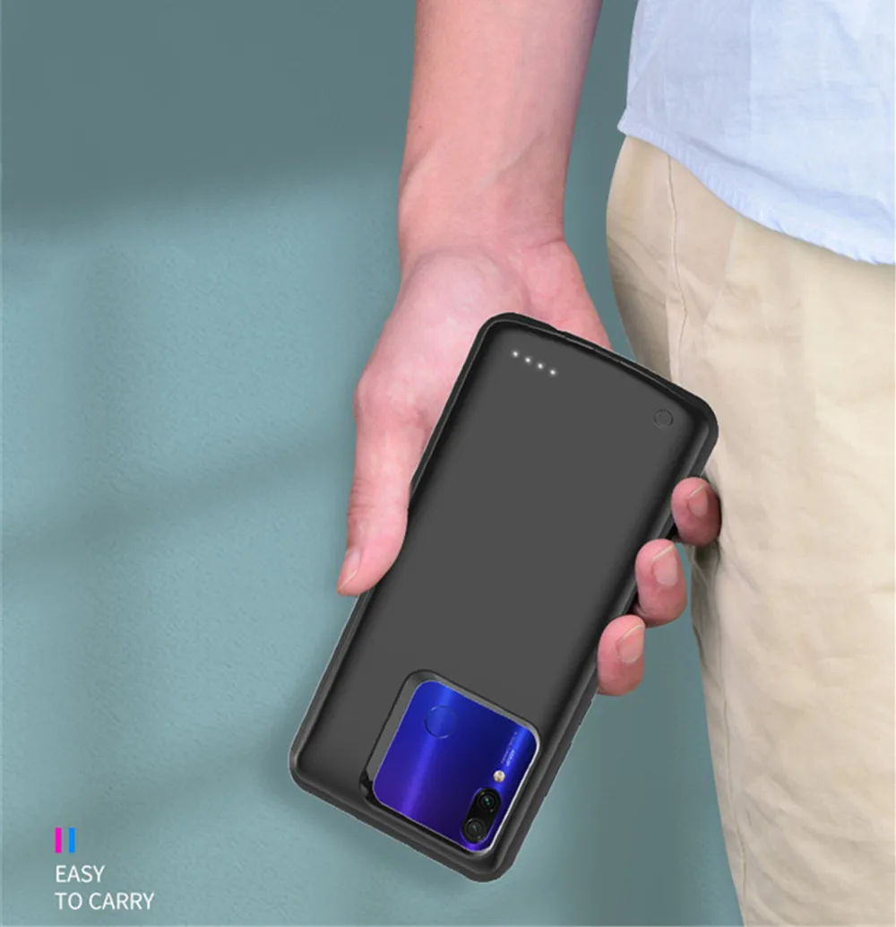 6500 мАч зарядное устройство чехол для Xiaomi Redmi Note 7 Pro резервного питания банк зарядки чехол для Redmi Note 7 Внешний контейнер для аккумуляторных батарей