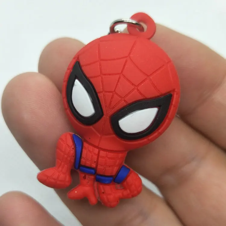 Marvel Супермен Бэтмен 3D ПВХ брелок Капитан Америка Железный человек паук Тор чудо женщина Забавный милый кулон брелок Llaveros - Color: 5