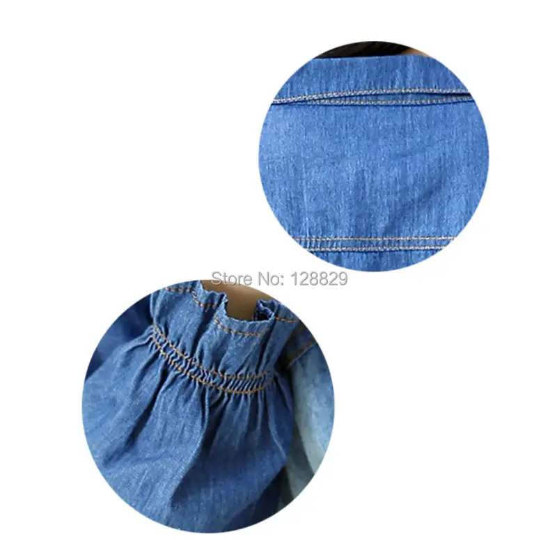 Летние платья для девочек хлопковая детская одежда джинсовая малышей с