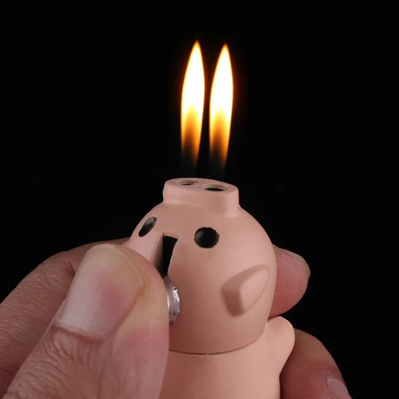 Новинка креативная Бутановая Зажигалка веселая игрушка портативная двойная в
