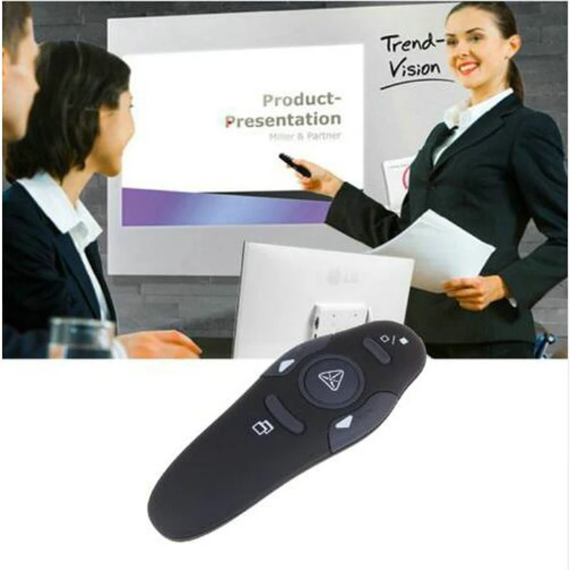 

2018 Black 2.4Ghz USB Wireless Presenter Laser Pointer PPT Remote Control for Powerpoint Presentation wholesale price
