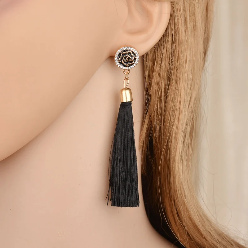 Terreau Kathy 2017 Fashion 3 Colors Tassel Earrings Statement Jewelry Wedding Bohemian Long For Women | Украшения и аксессуары