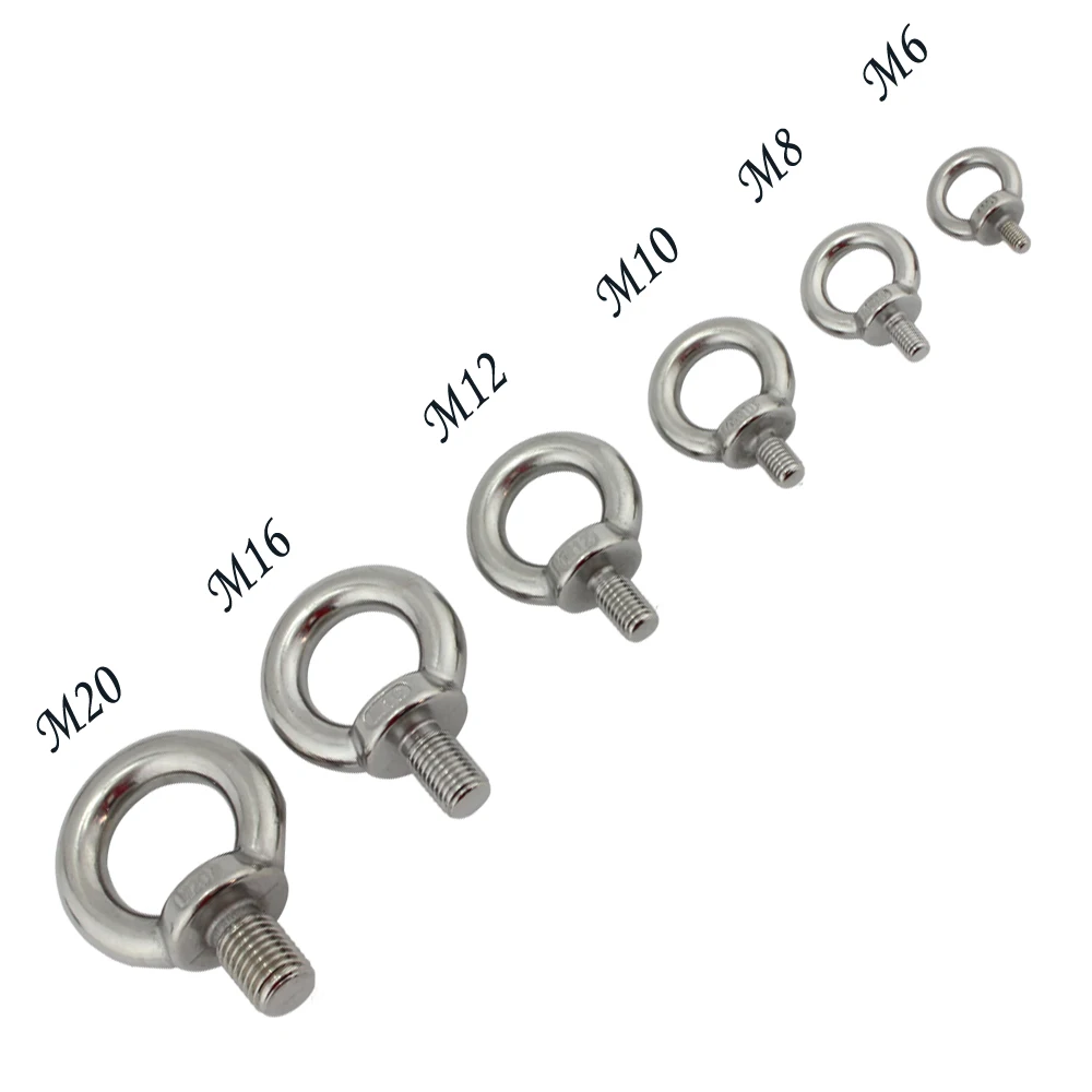Stainless Marine Heavy Duty Lifting Eye Bolt DIN580 Ring Screw Loop Hole for Cable Rope 2pcs M24 | Автомобили и мотоциклы