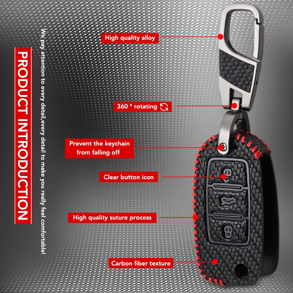 Карбоновый чехол для ключа автомобиля VW Volkswagen Golf 4 5 6 Bora Jetta POLO Passat B5 B6 Skoda Superb Octavia
