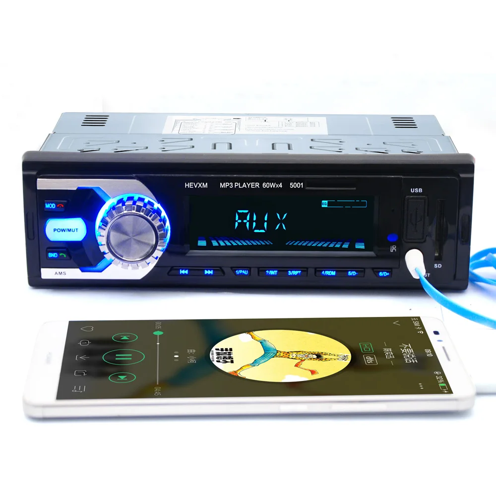 Автомобильное радио с стерео mp3 плеером Bluetooth AUX IN для телефона MP3 FM USB 1 Din пульт