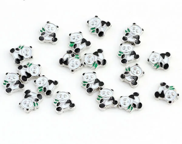 Бесплатная доставка 20 шт. смешанных цветов Симпатичные панды плавающие шармы
