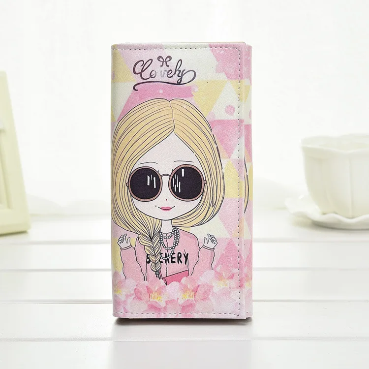 Новое поступление 10% модный кожаный кошелек для студенток с мультяшным принтом