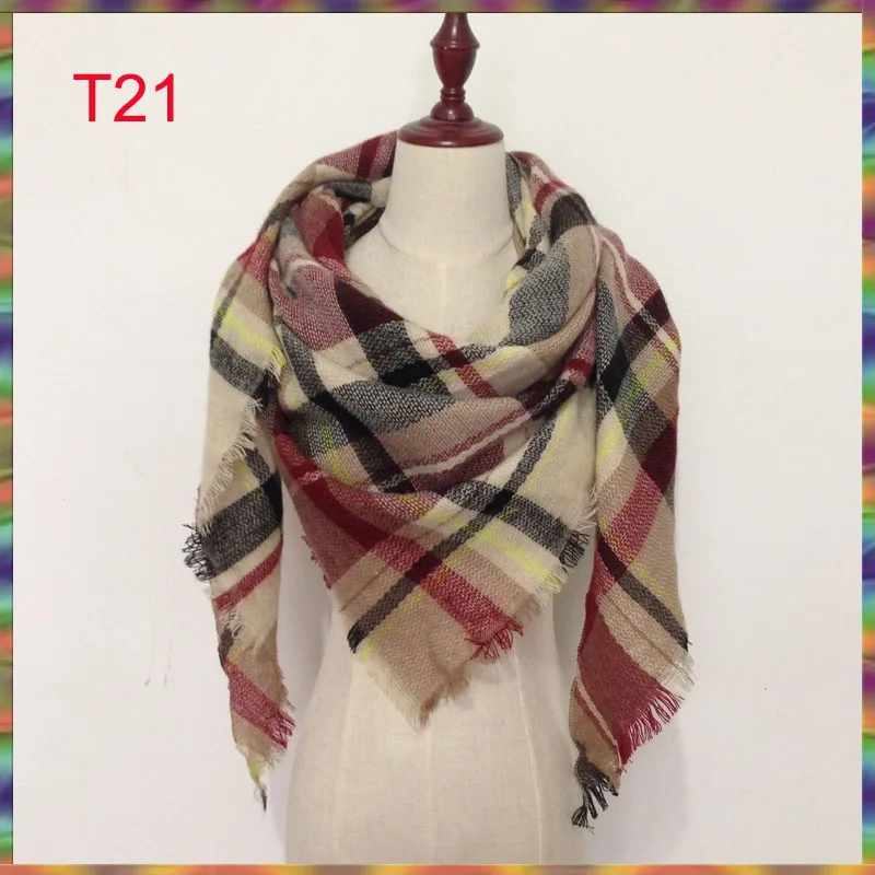 Женский шарф Високого качества в тартановую клетку, треугольная стола, уютное одеяло в клетку, оверсайз оберег, платье зимой.