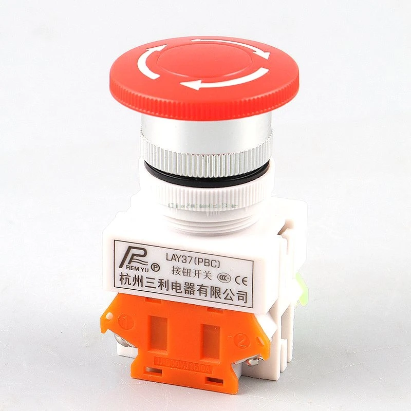 1 шт. Кнопка стоп выключатель гриб NO + NC 660V 10A LAY37 11ZS|nc switch|nc no |