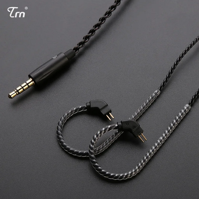 TRN Сменный кабель для наушников улучшенный 0 75 мм 2Pin с микрофоном V10 V20 V60 Pin