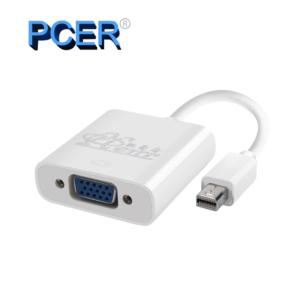 Переходник PCER Mini DisplayPort на VGA конвертер Thunderbolt 2 DP кабель для MacBook Air 13 Surface Pro 4