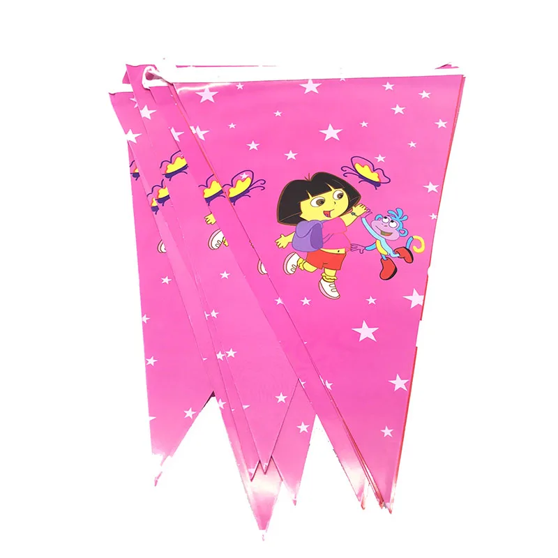 10 шт./упак. Dora the Explorer theme праздничные баннеры paper Flag тематические товары для дня