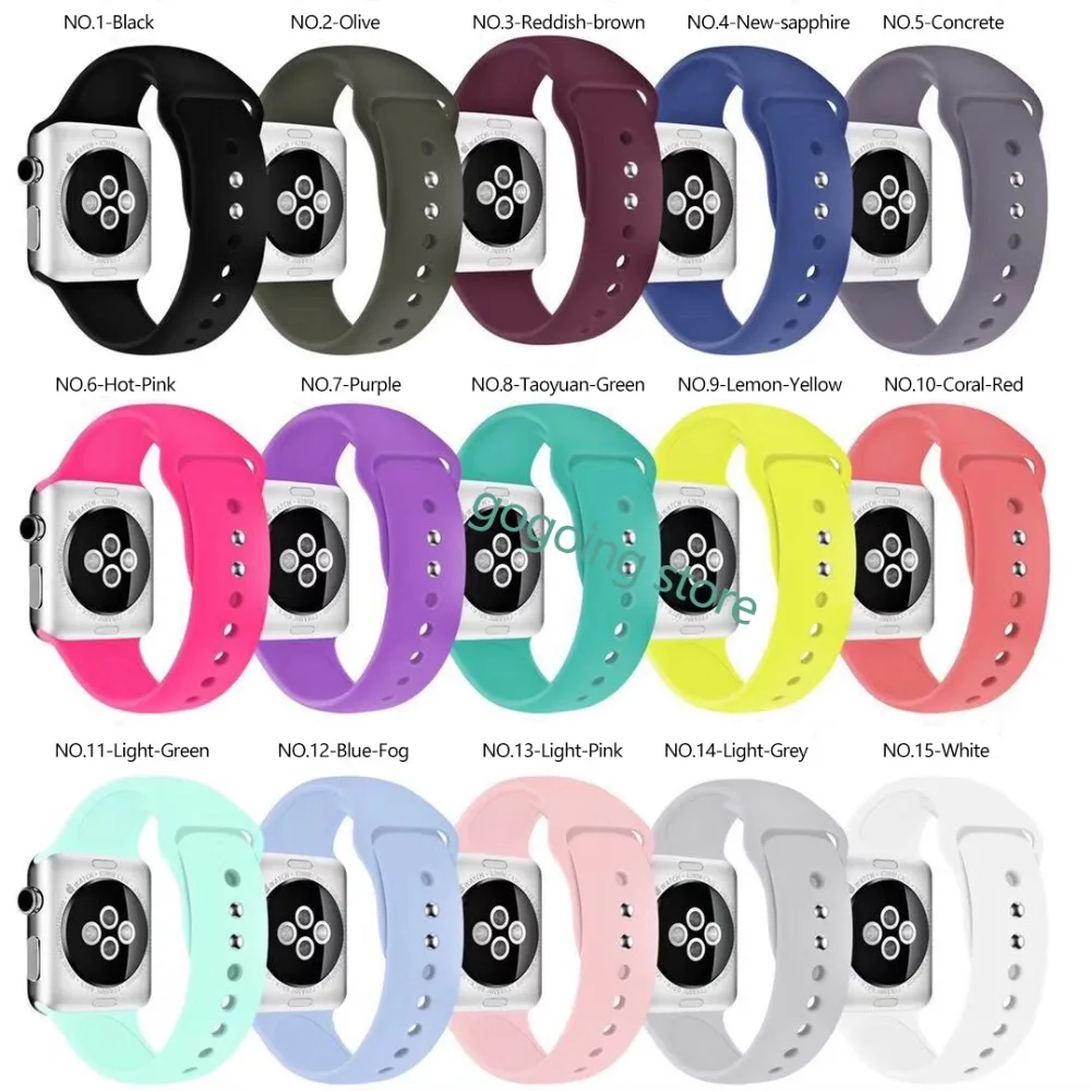 Спортивный силиконовый ремешок с двойной пряжкой для Apple watch серии 4321 сменный