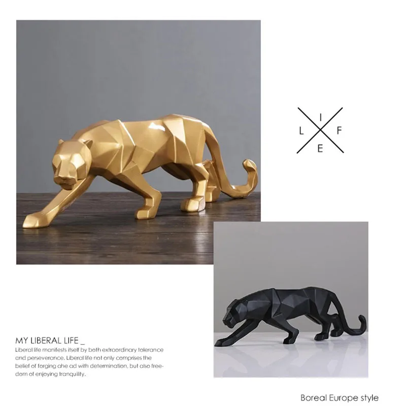 26 см полимерная леопардовая Модель поделки офисные украшения черная Золотая