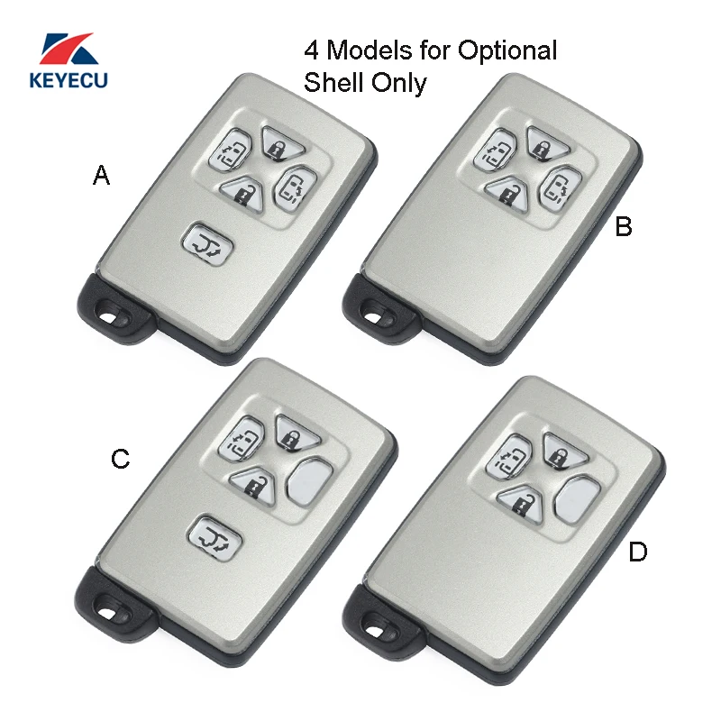 

KEYECU 4 модели для опциональной замены Smart Remote Car Key Shell Case Fob для Toyota (только оболочка) с нерезающимся лезвием