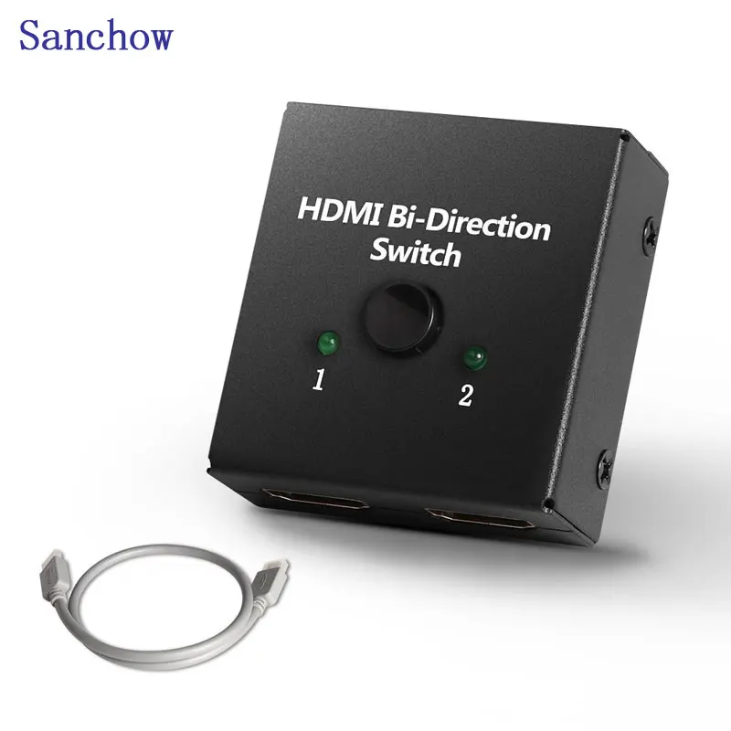 Sanchow HDMI коммутатора 2x1or1x2 Порты и разъёмы Ultra HD 4K @ 60 Гц двунаправленный