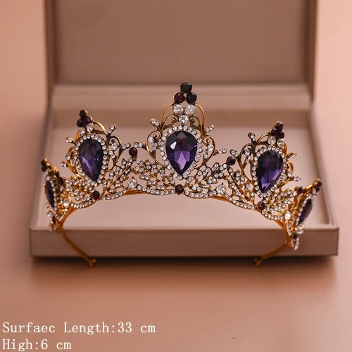 Vintage Gold Хрустальные Свадебные короны для невесты, корона для волос, тиара, золотые свадебные аксессуары для волос, Хрустальная свадебная тиара для женщин, свадебные украшения для волос - Окраска металла: Vintage Gold