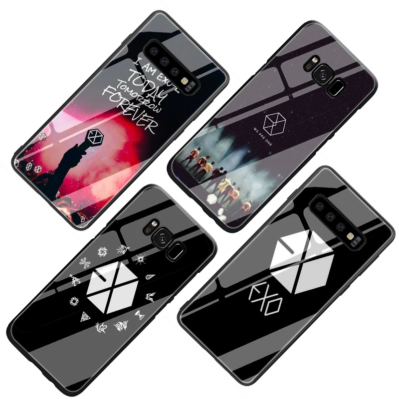 Экзо Lucky один чехол из закаленного стекла для телефона для samsung S7 край S8 S9 S10 Note 8, 9, 10, плюс A10 20 30 40 50 60 70