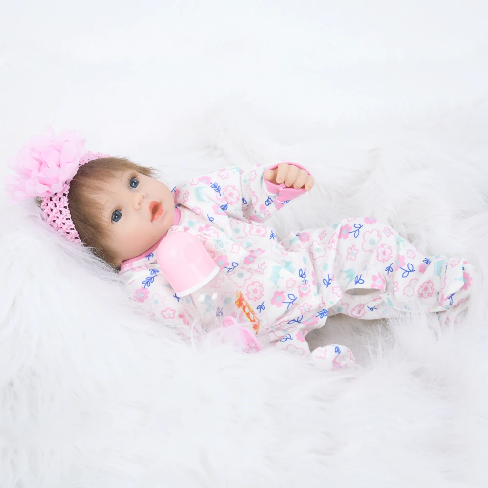 

22 Inch Reborn Baby Doll Healthy Material PP Cotton Body Silicone Boneca Babe Alive Like Newborn Baby Gifts