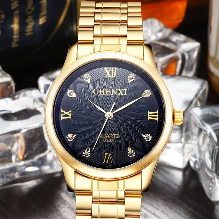 2018 мужские золотые часы новые высококачественные роскошные с кристаллами и