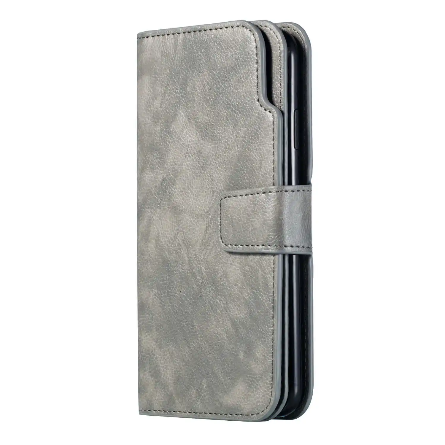Gray Кожаный флип-чехол для huawei Коврики 10 20 P9 P10 P20 P30 Lite 10 20 P20 P30 Pro P8 Lite чехол для Y6 Y7 Y9 Pro Honor 8A - Цвет: Gray