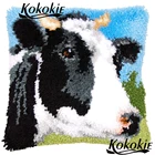 Защелка крюк мультфильм ковер подушка вышивка вязальным крючком пряжа подушки Чехол для изготовления крестиком наборы защелки крюк подушка с коровой наборы