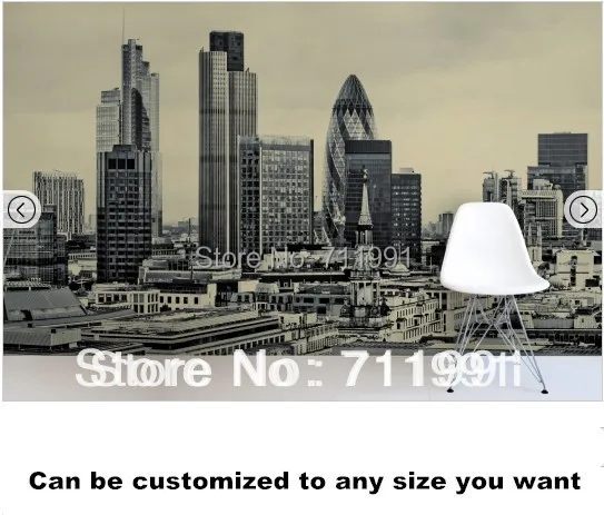 

Free shipping Saturated London Cityscape Mural wallpaper