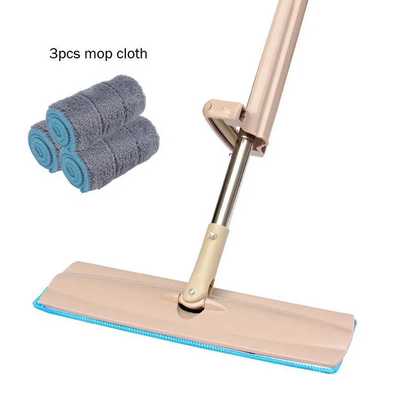 3 pcs cloth 180 градусов одна сторона плоская ленивая Чистящая Швабра самооткачивающаяся откидывающаяся телескопическая ручка Швабра 2 шт. микрофибра замена ткани спин швабра - Цвет: 3 pcs cloth