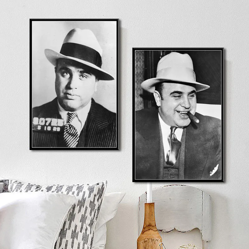 P593 Al Capone известные люди Искусство Живопись Шелковый Холст плакат настенный
