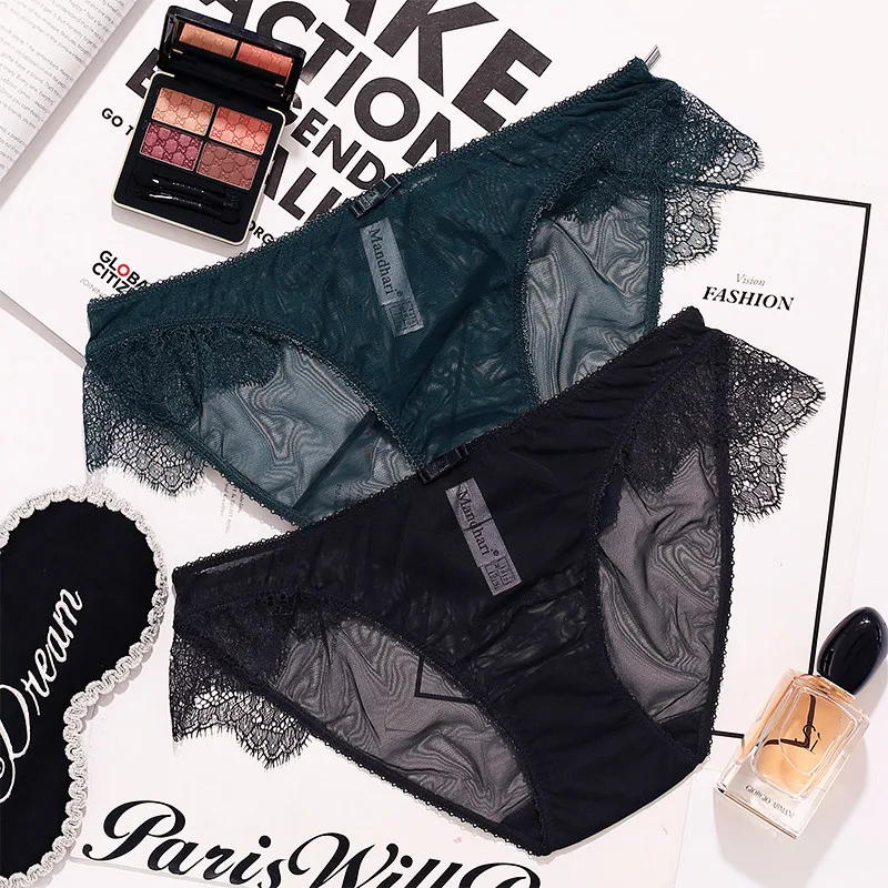 lace briefs women's gauze sexy cutout viscose young girl panties low-waist underwear women | Женская одежда