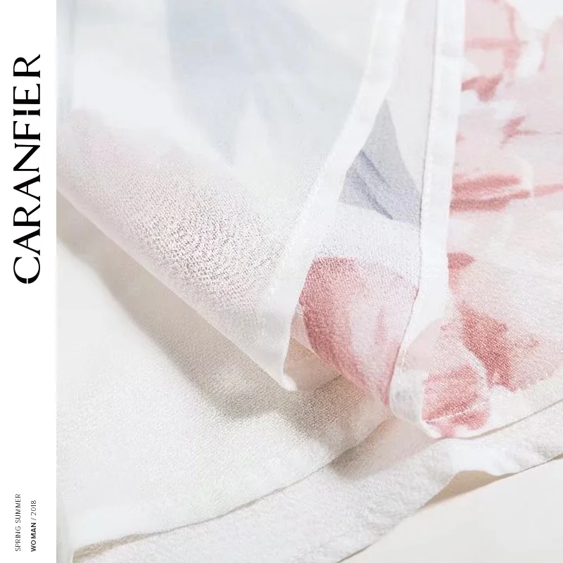CARANFIER с принтом платье цветочным рисунком Для женщин летние пикантные глубокий v
