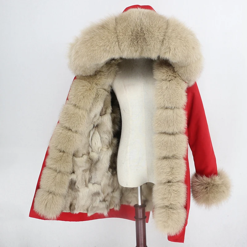 OFTBUY Waterproof Parka Winter Jacket Women Real Fur Coat Fox Fur Collar Hood Fox Fur Liner Warm Streetwear Detachable New