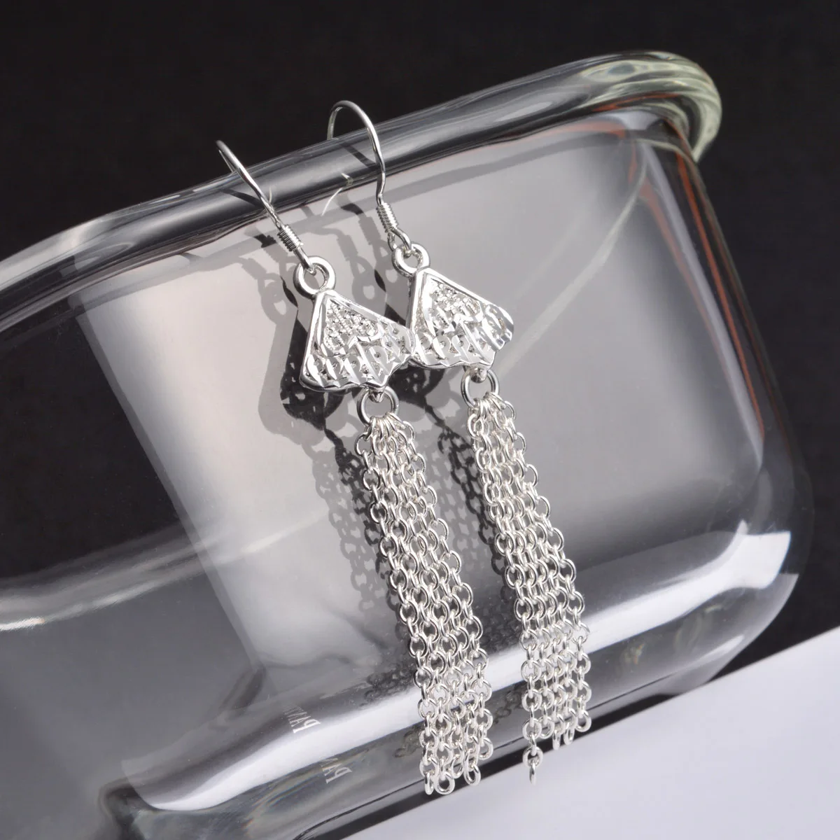 Серьги OMHXZJ из серебра 925 пробы с длинной кисточкой Модные Винтажные женские