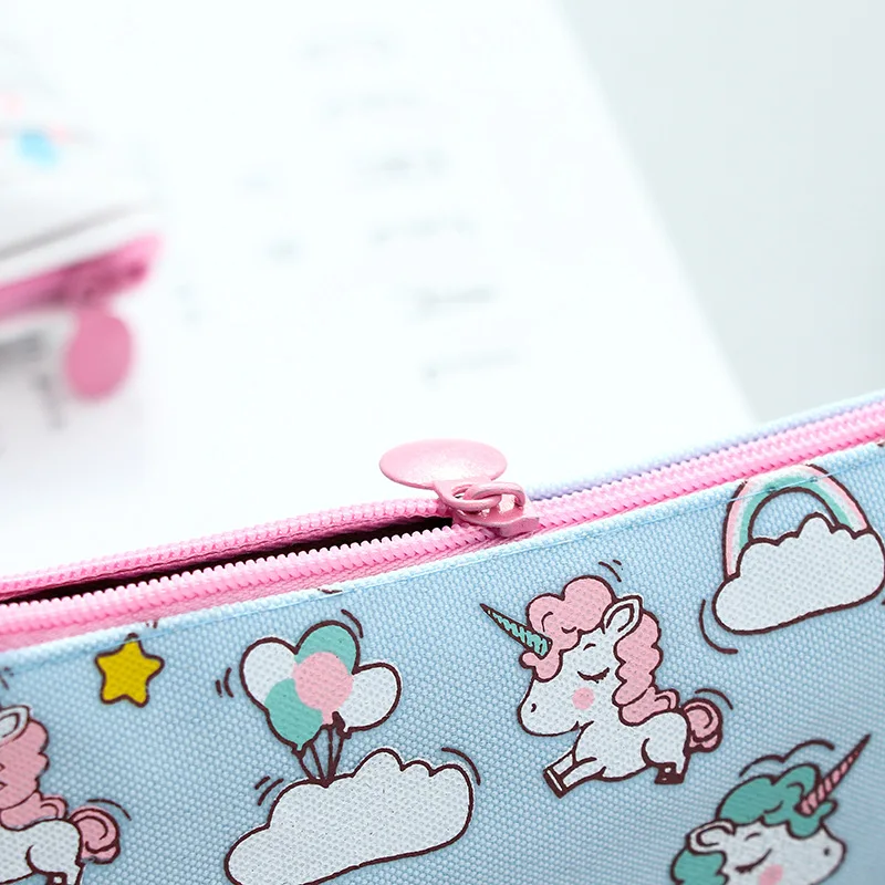 Cute Unicorn Pencil Case Bag Canvas School Supplies Stationery Kawaii For Girl Box Pencilcase kalem kutusu Pencase | Канцтовары для