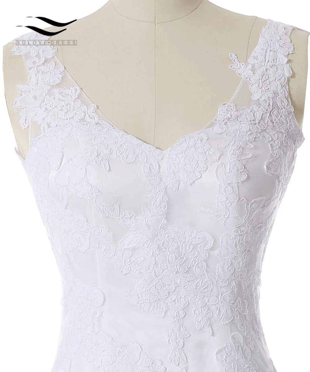 Очаровательное милое кружевное свадебное платье с юбкой годе со шлейфом