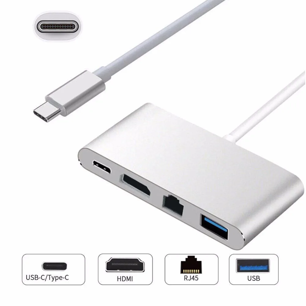 USB Type C к HDMI 3 0 4K RJ45 аудио видео кабель конвертер концентратор адаптер разветвитель