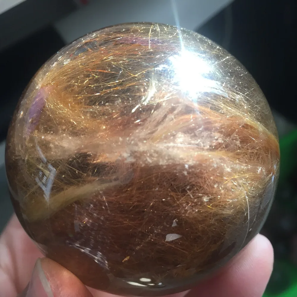 2019 Home Decor Stone Healing Crystal Balls 65mm Natural Rutilated Quartz Sphere Decorative Ornaments | Дом и сад
