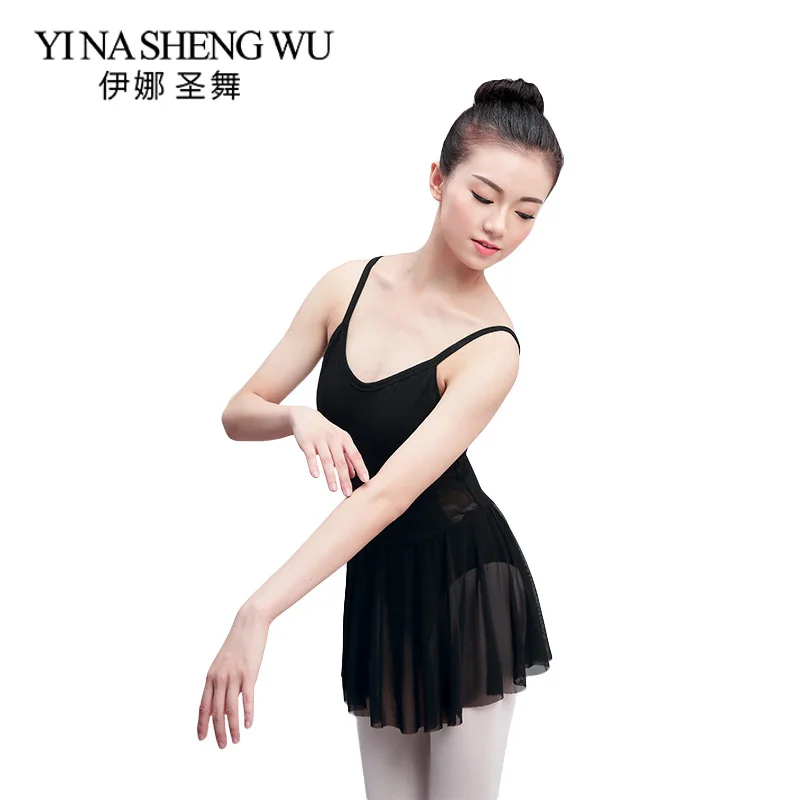 

Adult One-piece Ballet Dress Women Sleeveless Gymnastics Ballet Dance Practice Bodysuit Black Ballet Dance Dress Ballerina Skirt