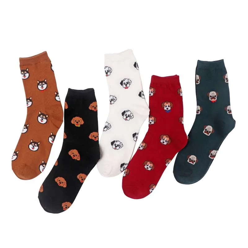 

Fashion Autumn/Winter Animal Cartoon Dog Women Socks Lovely Japanese Cotton Creative Art Funny Socks Happy Breathable Sox