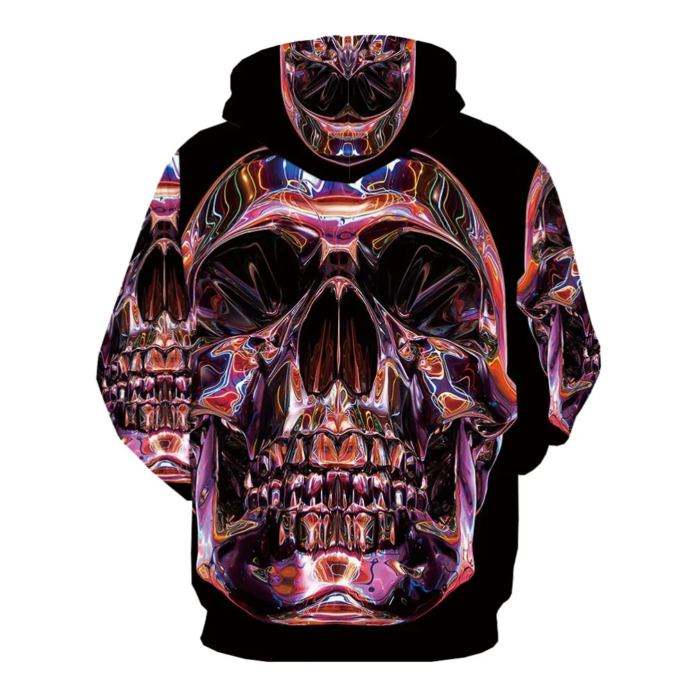 KYKU 3d толстовки с черепом толстовка капюшоном для мужчин Psychedelic принтом Цветной