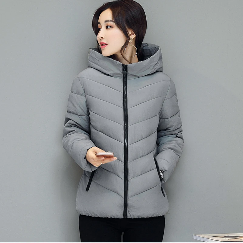 Зимняя куртка женская хлопковая короткая 2017 новая стеганая тонкая теплая парка с