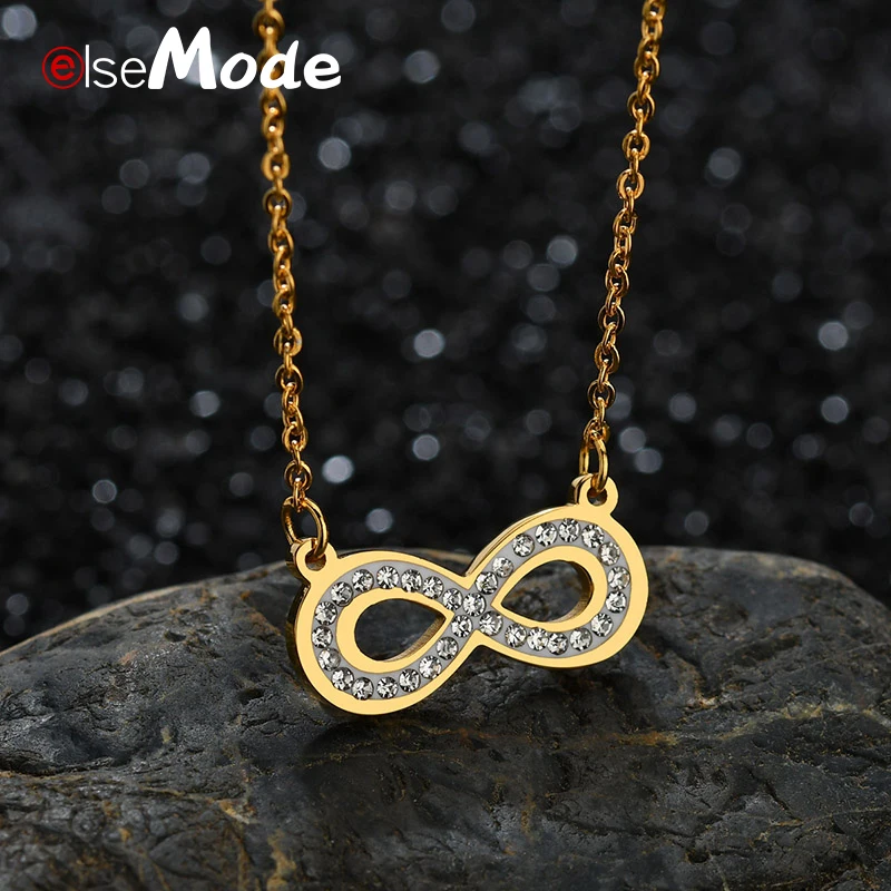 ELSEMODE Высокое качество CZ камень беззаконие подвески ожерелья для женщин розовое