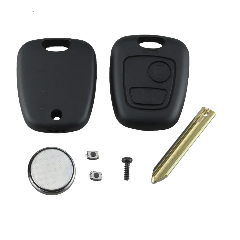 2 кнопки необработанное лезвие дистанционный ключ для автомобиля с установите