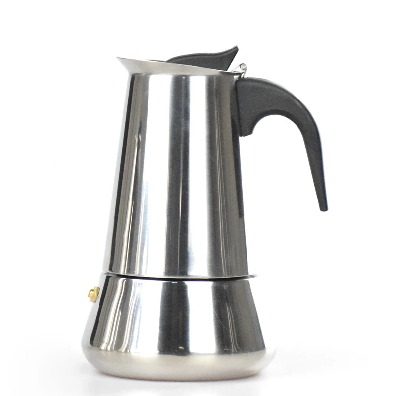 Нержавеющая сталь Moka Pot эспрессо латте Percolator Плита Топ Кофе чайник 2/4/6 чашки Mocha