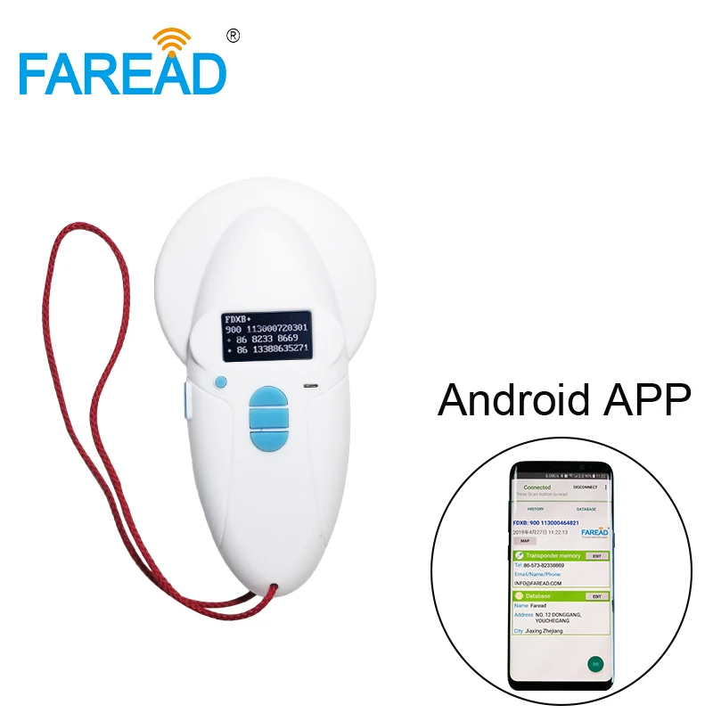 Приложение для Android 134 2 кГц/125 кГц Bluetooth RFID имплантат ID микрочип сканер животных