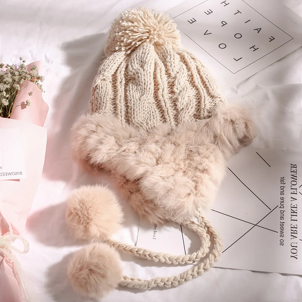 Зимняя шапка дамы шерстяная вязаный теплый Лэй Фэн шляпа наушники