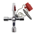 Универсальный крестовой ключ 5 в 1, цинковый сплав, прочный электролитический Полировочный треугольник для шкафа, лифта, поезда, двери, водяного клапана